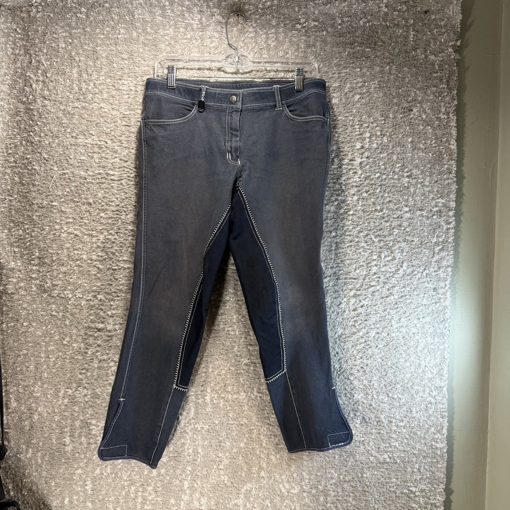 Romfh Equestrian Riding Breeches Pant Womens Blue Crop Sz 30 Sporty